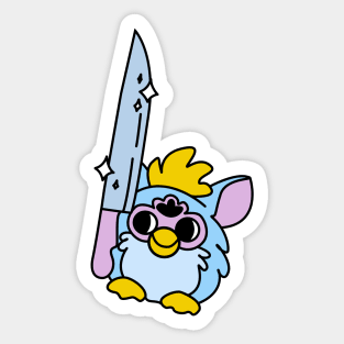 Furby with knife! He is so scary now! Sticker